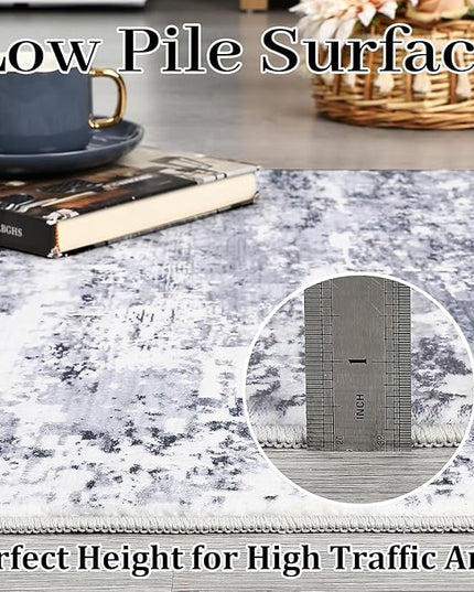 Modern Abstract 2x8 Runner Rug Washable Non Slip Stain Resistant Rug for Hallway Kitchen Bedroom Non Shedding Low Pile Indoor Floor Cover