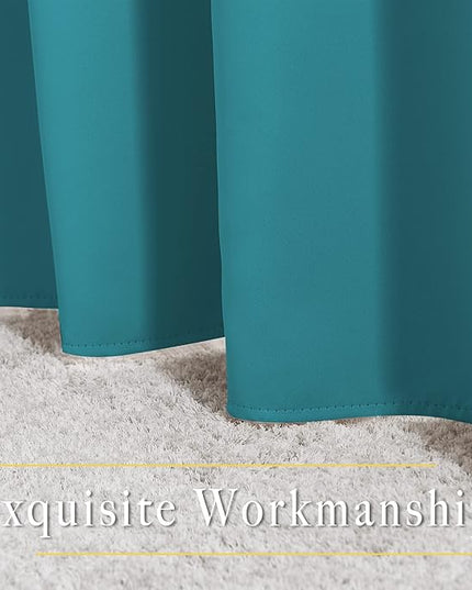 NICETOWN Peacock Teal Blackout Bedroom Curtains 96 inches Long, Grommet Thermal Insulated Room Darkening Window Treatments Sound Reducing for Living Room, W46 x L96, 2 Panels