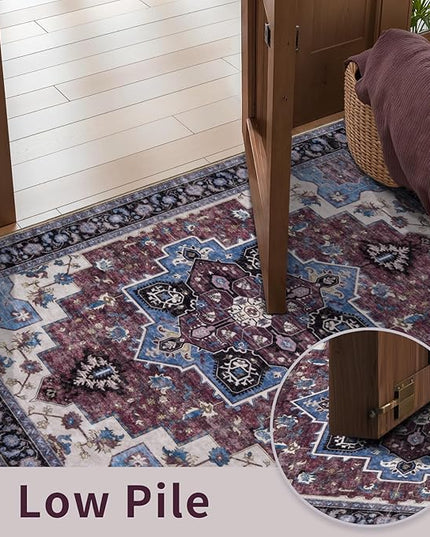 Ciicool Washable Runners Area Rug for Hallways, Ultra Soft 2'6 "x8' ft Boho Print Non-Slip Vintage Oriental Medallion Long Carpet for Kitchen Bedroom Laundry Bathroom