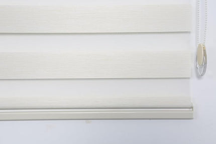Shadesu Custom Size Zebra Blinds for Windows, 33" W x 72 H, Cream, Dual Layer Free-Stop Zebra Shades, Light Control for Day and Night, Sheer Blinds for Indoor Windows, Bedroom, Kitchen