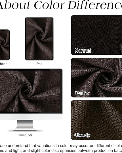 Naturoom Chocolate Brown Linen Shower Curtain, Country Boho Farmhouse Bath Decor Shower Curtains Neutral Cloth Weighted Textured Fabric Bath Curtain Liner with Hooks, 72x96
