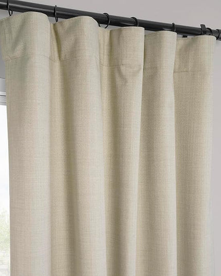 HPD Half Price Drapes Vienna Basic Linen 100% Blackout Curtains for Bedroom 108 Inches Long (2 Panels) - Rod Pocket Curtains & Drapes for Living Room & Windows - 50 X 108, Beige