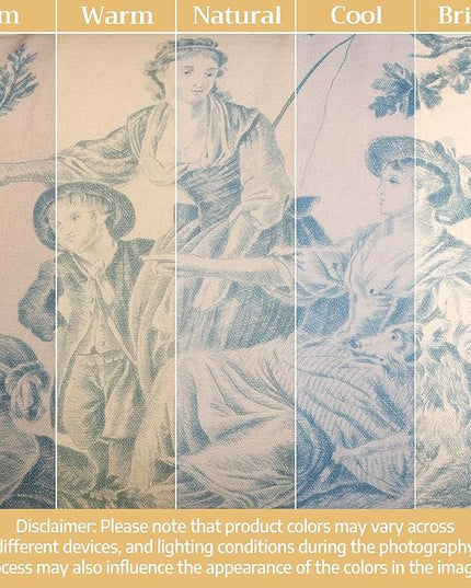 Maison d' Hermine Curtains for Living Room 100% Cotton 84 inch Length Two Panels Light Filtering Toile Curtains for Bedroom Windows with Rod and Loop Pockets Drapes (The Miller Blue, 50" W x 84" L)