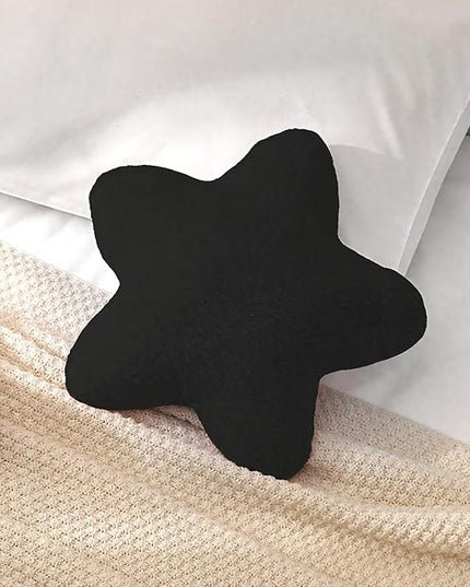 Small Star Throw Pillows for Bed, Decorative Throw Pillows for Couch Livingroom,15" Black Pillows Aesthetic Cute Floor Pillow with Soft Plush for Sofa Bedroom Kids Xmas Gift (Black)