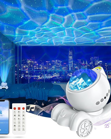 ENOKIK Star Projector, Galaxy Projector Built-in Bluetooth Speaker and 8 White Noise, Night Light for Kids Adults, Aurora Nebula Lamp for Home Decor/Relaxation/Party/Music/Gift (White)