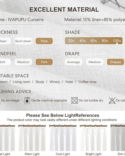 Pinch Pleated Rayon Blend Blackout Curtains for Bedroom - Ivory Full Black Out Curtains 90 Inch 2 Panels Set for Living Room Darkening Thermal Window Curtain Drapes with 16pc Hooks