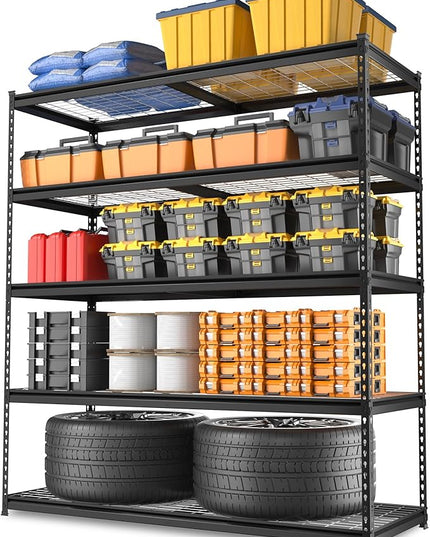 WORKPRO 5-Tier Heavy Duty Metal Shelving Unit, 48”W x 24”D x 72”H, Adjustable Storage Rack, 4000 lbs Total Load Capacity, Ideal for Garage, Basement, Warehouse, Workshop