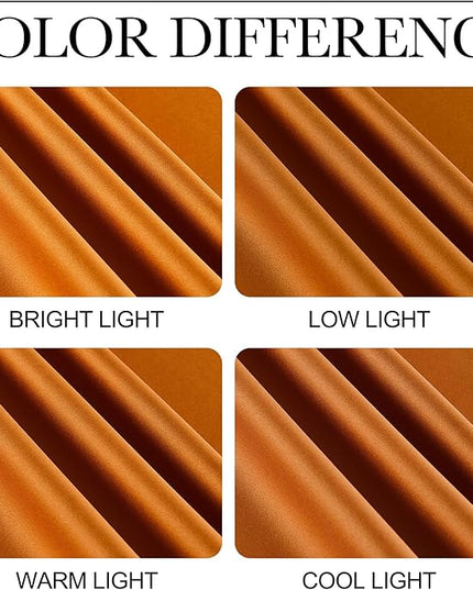 NICETOWN Orange Curtains 84 inch Length 2 Panels, Grommet Faux Silk Thermal Drapes Light Reducing Energy Saving Privacy Window Treatments for Living Room, W52 x L84