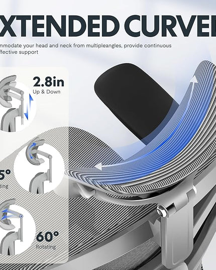 FLEXISPOT ErgoX Premium Ergonomic Office Chair with Footrest- Adjustable 3D Armrests, Dynamic Lumbar Support, Recline & Tilt Function, Mesh Seat, for Home & Office Use,Foam Grey