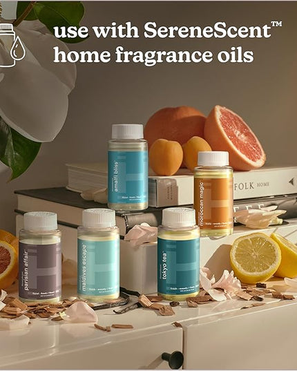 Homedics SereneScent Waterless Home Fragrance Diffuser, Use with Homedics SereneScent Oil (Sold Separately), Patented Air Diffusion Technology, Clean & Natural Fragrance, Enhances Mood, Champagne