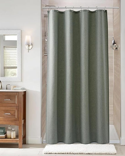 Naturoom Desert Sage 42 Inch Shower Curtain - Stall Narrow Half Linen Ultra Thick Fabric Shower Curtain Set with Hooks, Boho Farmhouse Rustic RV Camper Bath Curtains for Bathroom, 42x72