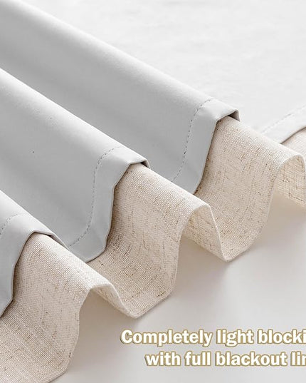 MYSKY HOME Linen Pinch Pleated Blackout Curtains 100% Room Darkening for Living Room Bedroom Thermal Insulated Light Block Window Drapes 102 inches Long Width 40", 2 PCs