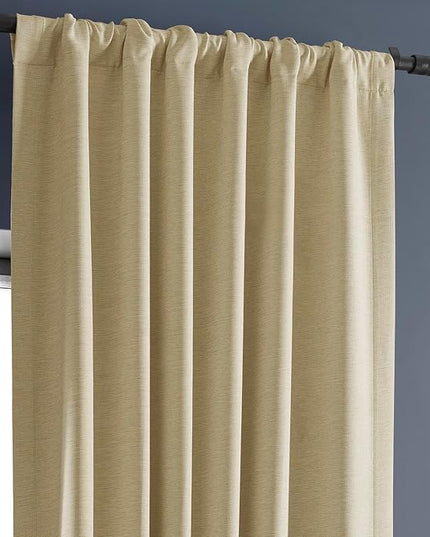 HPD Half Price Drapes Bellino Room Darkening Curtains 84 Inches Long Curtains for Bedroom & Living Room (1 Panel), 50W x 84L, Candlelight