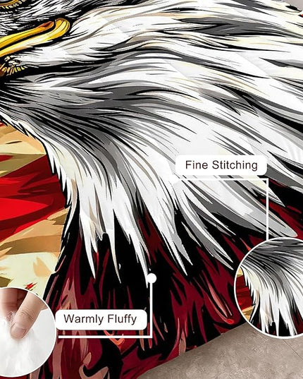 American Eagle Comforter Set Twin for Boys Kids Teens Flag Bedding Set Wildlife Animal Bird Decor Comforter Red Striped Stars Bedding Quilt with 1 Comforter + 1 Pillow Case