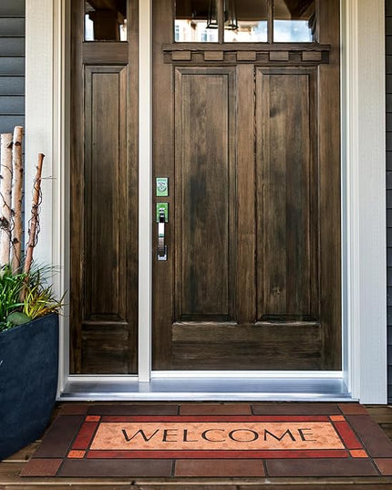 Large 47"x22" Heavy Duty Welcome Mat Outdoor with Non-Slip Rubber Backing - Durable Outdoor Door Mat for Front Door Entrance, Garage, Patio & High Traffic Areas（Welcome - Style3）