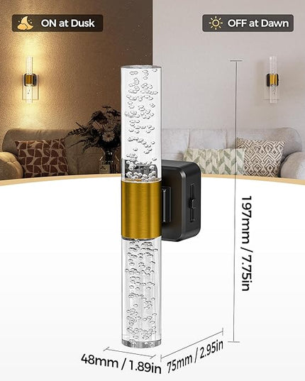 DORESshop LED Night Light, Rotating Night Lights Plug into Wall, Auto Light Sensor Nightlight Dimmable, 3000K Soft Light, LED Acrylic Bubble Nightlight Plug in for Bedroom Bathroom Hallway, 2 Pack