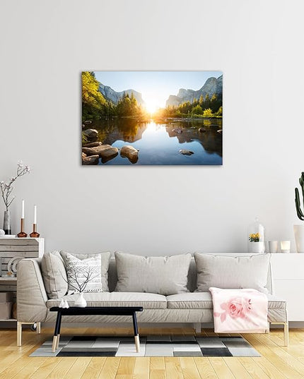 SKASNFAI National Park Canvas Wall Art Mountain Nature Landscape Painting Artwork Framed Home Decor for Living Room Bedroom (12x16 inch)