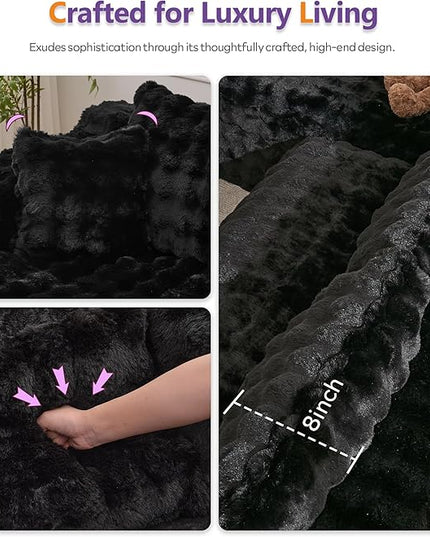 TYBOATLE 107’’ Boneless Memory Foam Couch, Cloud Sectional Couches for Living Room w/Upgraded Fabric, Deep Seat Comfy Fluffy L Shaped Modular Sectional Sofa
