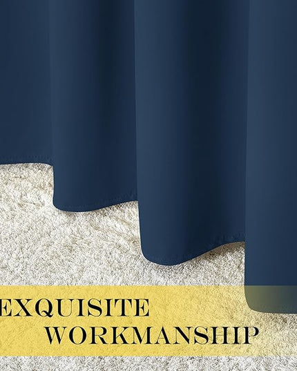 NICETOWN Blackout Window Curtain 90 inch Length - Room Darkening Thermal Insulated Grommet Large Window Treatment Light Blocking for Bedroom/Doorway (Moroccan Blue, 1 Panel, W52 x L90)
