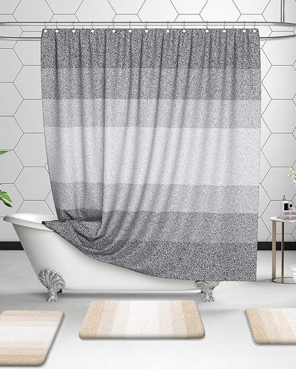 OLANLY Bathroom Rug Set 2 Piece, Soft Absorbent Microfiber Bath Rug Set, Non-Slip, Machine Wash Dry, Plush Shaggy Bath Mats for Bathroom (30"x20"+24"x16", Light Beige)