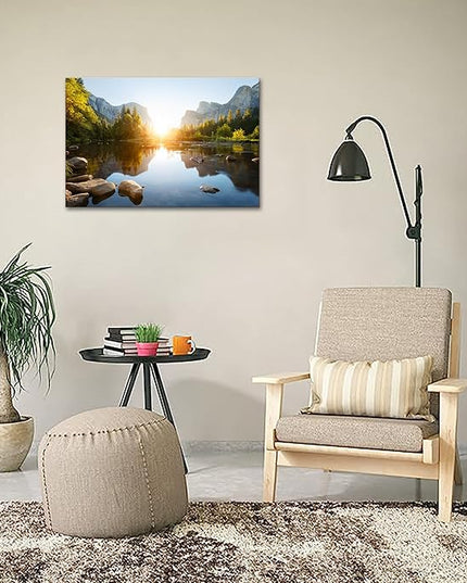 SKASNFAI National Park Canvas Wall Art Mountain Nature Landscape Painting Artwork Framed Home Decor for Living Room Bedroom (12x16 inch)