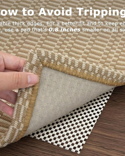 KOZYFLY Washable Runner Rug 2x5 Ft Runners for Hallways Rubber Backed Throw Rug, Braided Cotton Entryway Runner Indoor, Carpet Runners for Hallway Kitchen Entryway Bedroom, Sand/Ivory