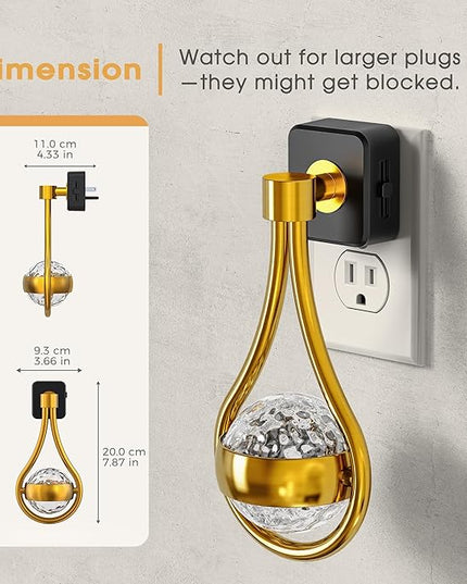 Briignite LED Night Lights Plug into Wall, 330° Rotating Night Light with Dusk to Dawn Sensor, 0-100LM Dimmable Nightlight Adjustable Brightness, 3000K Warm White for Hallway, Bedroom, Stairway