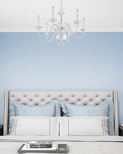 Livex Lighting 5006-03 Williamsburgh 6-Light Chandelier, White