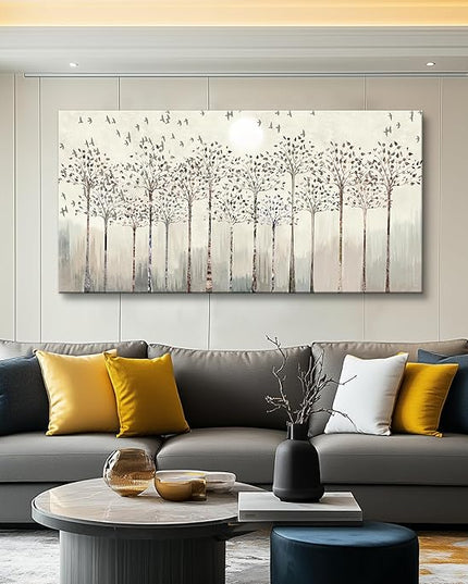 hyidecorart Large Canvas Wall Art For Living Room Decorations For Office Hotel Bedroom Wall Decor Trees And Birds Abstract Wall Paintings Canvas Prints Artworks Pictures Modern Home Decoration