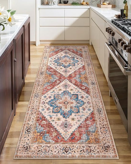 Ciicool Washable Runner Rug Non Slip, 2'x5' Hallway Rug Vintage Kitchen Rugs Carpet Runner for Bedroom Laundry Bathroom Decor