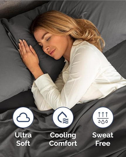 Twin XL Size 3 Piece Sheet Set - Comfy Breathable & Cooling Bed Sheets Set - Hotel Luxury Bedding for Women, Men, Kids, Teens, Boys & Girls - Deep Pockets, Soft and Wrinkle Free - Oeko-Tex - Charcoal