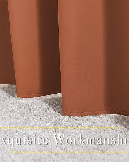 NICETOWN Blackout Curtain Panels 95" L - Window Treatment Energy Saving Thermal Insulated Solid Grommet Blackout Drapes for Living Room (Burnt Orange, 1 Pair, 80 by 95-Inch)