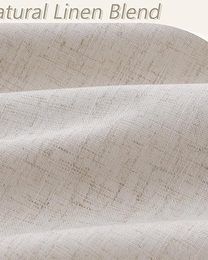 Guken Linen Blackout Curtains 90 Inch Length 2 Panels Set for Living Room Bedroom Back Tab Thermal Insulated 100% Black Out Linen Drapes Room Darkening Window Curtains 90 Inches Long, Sand Beige