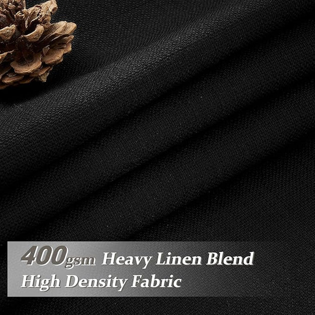 Thick Linen Viral Room Divider Black Out Curtains 90 Inch Long for Dorm, Modern Pinch Pleat Blackout Drapes 90 Inch Length 2 Panels Set Noise Cancelling Privacy Two Layer Windows Burg for Apartments