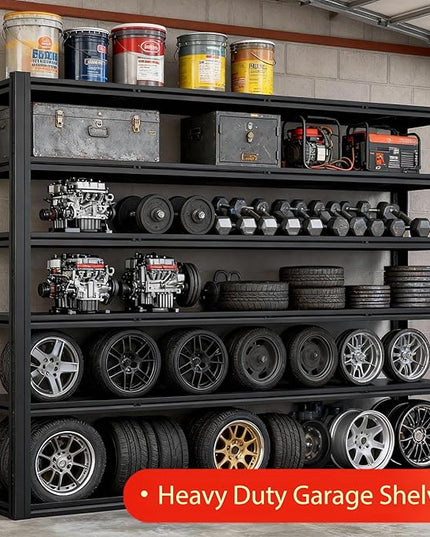 Heavy Duty Storage Shelves Unit, Adjustable Metal Garage Shelving,4200LBS Garage Storage Industrial Shelves,Storage Racks,Steel Shelf Suitable for Shop,Warehouse,Basement