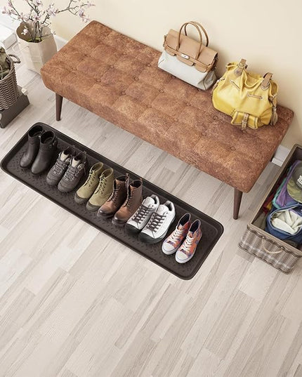 Matace 1 Pack Rubber Extra Large Shoe Tray for Entryway,Long Boot Tray,Slim Boot Mat for Indoor and Outdoor Use,16x55 in, Rectangular (Pack of 1)