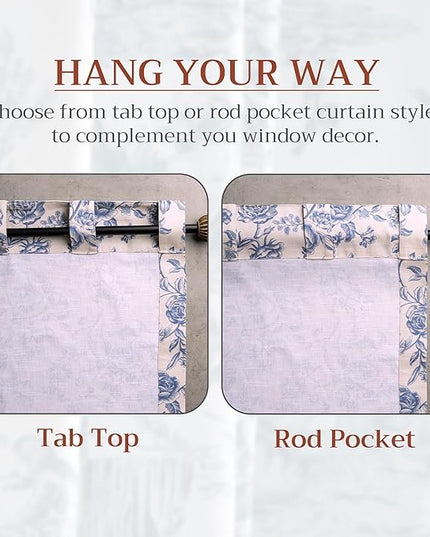 Maison d'Hermine Curtains for Living Room 100% Cotton 84 inch Length One Panel Window Curtains for Bedroom with Loop & Rod Pockets - Roy, 50" W x 84" L