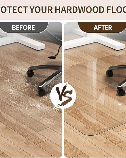 Warmstar Clear Office Chair Mat for Hardwood Floors, 36"x49" Heavy Duty Rolling Mat for Desk Chairs, No Curling, Suitable for Wood & Tile Floors in Office & Home
