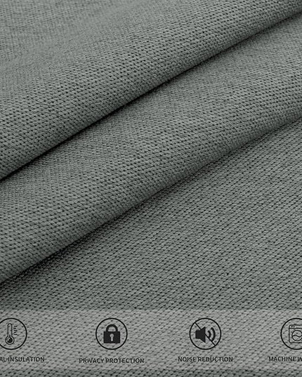 Easy-Going Linen Look Blackout Curtain Grommet Window Curtain Drapes for Bedroom, Living Room Thermal Insulated Room Darkening (2 Panels, 52x108 inch, Grey)