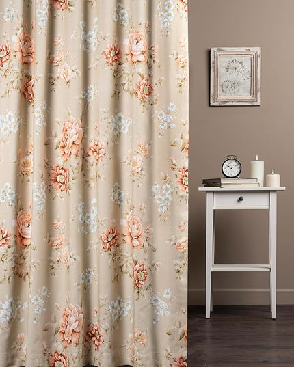 Maison d' Hermine Curtains for Living Room 100% Cotton 124 inch Length One Panel Light Filtering Curtains for Bedroom Windows with Rod and Loop Pockets Drapes (Newburry Melba, 50" W x 124" L)