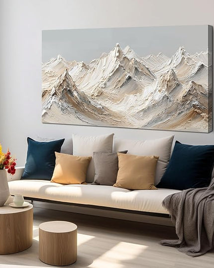 Grey Mountain Canvas Art Minimalist Wall Art Large Abstract Wall Decor Painting Nature Artwork for Living Room Bedroom Dining Room Office 29" x 59"