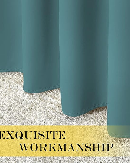 NICETOWN Blackout Drapery Curtain Panel 90 inches Long - Window Treatment Thermal Insulated Grommet Blackout Curtain/Drape for Bedroom Living Room (Sea Teal, 1 Panel, 46 by 90 inches)