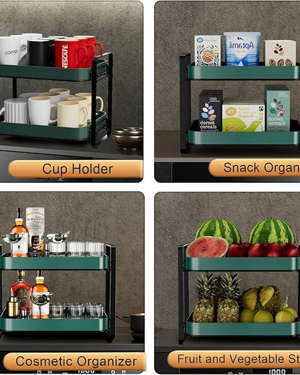 2-Tier Cup Drying Rack & Coffee Bar Accessories With Tray - Mug Holder for Countertop, Baby Bottle Organizer, Sippy Cup Storage, Tea & Glass Organizer