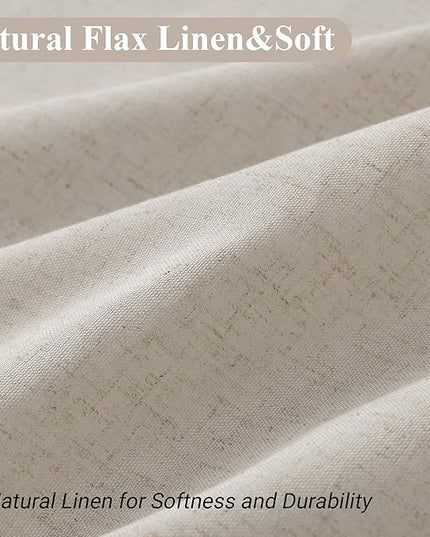 Naturoom 36 Inch Shower Curtain - Stall Narrow Half Green Linen Ultra Thick Fabric Shower Curtain Set with Hooks, Boho Farmhouse Rustic RV Camper Bath Curtains for Bathroom, Apricot, 36x72