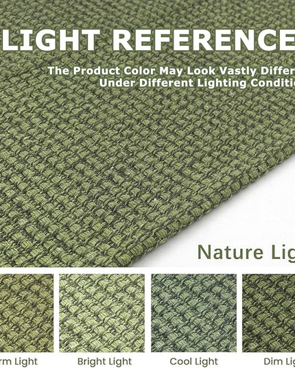 KOZYFLY Extra Long Runners for Hallways 3x20 ft Washable Kitchen Runner Non Slip Rubber Backed Hallway Rug Cotton Entryway Runner Rug Floor Carpet for Indoor Hall, Kitchen, Bright Green/Earthy Green