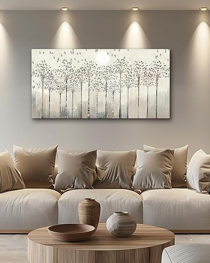 Canvas Wall Art For Living Room Trees And Birds Abstract Paintings Kitchen Wall Decor Office Canvas Prints Artworks Pictures Wall Decorations For Bedroom,Large Size Fashion Modern Home Decoration