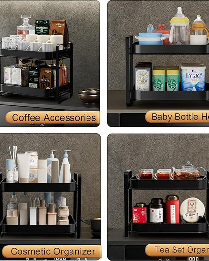 2-Tier Cup Drying Rack & Coffee Bar Accessories with Drying Tray, Coffe Mug Holder Rack for Countertop - Baby Bottle Organizer, Sippy Cup Storage, Tea holder & Glass Cup Organizer