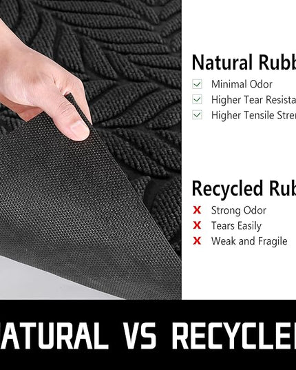 Yimobra 47x32 Large Door Mat Outdoor Indoor, All-Season Waterproof Door Mat Outside Entrance, All-Weather Non-Slip Outside Doormat for Garage Patio Entryway, Black