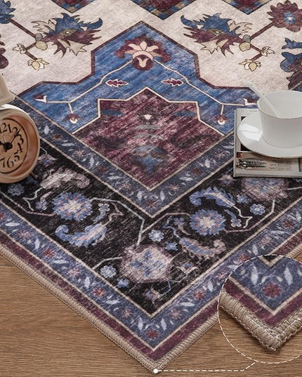 Ciicool Washable Runner Non Slip, 2'x6' Hallway Rug Vintage Kitchen Rugs Carpet for Bedroom Laundry Bathroom Decor