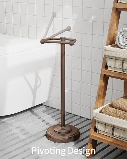 Toilet Paper Holder Stand, Bronze Toilet Paper Holder Free Standing, Post Pivoting Design & Stable Weighted Base SUS304 Stainless Steel for Bathroom (Mega Roll)